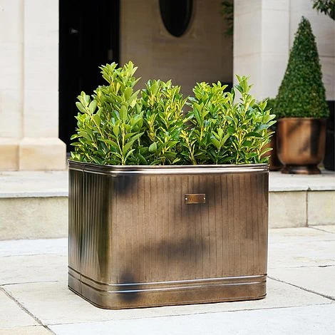 Outdoor Hampton Rectangular Copper Metal Planter H38Cm W50Cm 4 Outdoor Hampton Rectangular Copper Metal Planter H38Cm W50Cm - Image 2