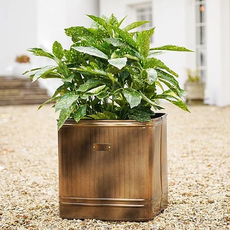 Outdoor Hampton Square Copper Metal Planter H45Cm W44Cm 4 Outdoor Hampton Square Copper Metal Planter H45Cm W44Cm - Image 2