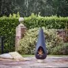 Outdoor Leo Fireplace In Matt Black/Antique Gold H120CM W46CM -Plants Sale OLFP120 1 copy