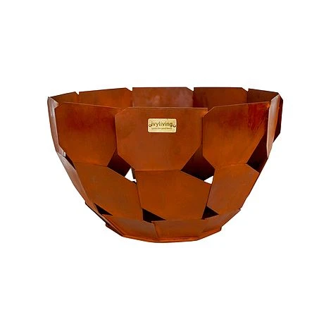 Outdoor Metal Industrial Firebowl In Rust H34Cm W59Cm 3 Outdoor Metal Industrial Firebowl In Rust H34Cm W59Cm