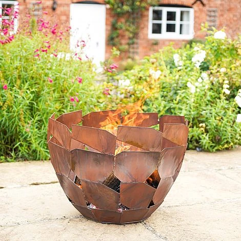 Outdoor Metal Industrial Firebowl In Rust H34Cm W59Cm 5 Outdoor Metal Industrial Firebowl In Rust H34Cm W59Cm - Image 3