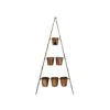 Outdoor Vertical Gold Metal Wall Plant Stand With Planters H128Cm W51Cm Planter Size Ext Diam 9Cm -Plants Sale OVWPS128