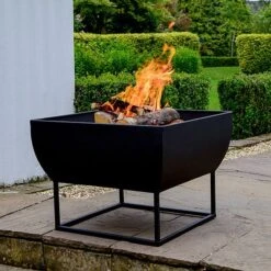 Outdoor Windermere Firebowl Black Iron H36Cm W50Cm 7 Outdoor Windermere Firebowl Black Iron H36Cm W50Cm -Plants Sale OWFB50 2