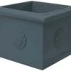 Idra Plastic Festooned Square Planter 45cm - Anthracite -Plants Sale PBIDQ45AN