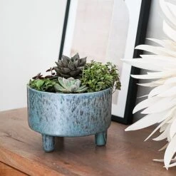 Pisa Reactive Glaze Bowl Glacier Blue H14CM D19CM 5 Pisa Reactive Glaze Bowl Glacier Blue H14CM D19CM -Plants Sale PRGBB19 1