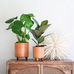 Pisa Reactive Glaze Planter Fawn H24CM D20CM -Plants Sale PRGPF20 1