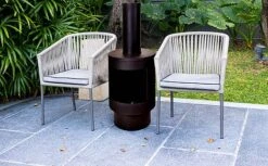 Idooka Black Chiminea Outdoor Heating Fire Pit -Plants Sale Patio1