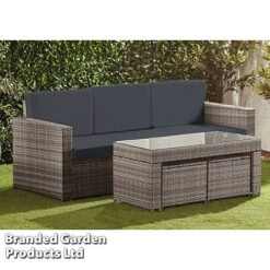 Garden Gear Riviera 5-Seat Rattan Set -Plants Sale RIVI RATTDRKGR S43365