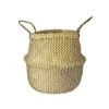 Seagrass Chevron White Lined Basket Small H25Cm D30Cm -Plants Sale SCWB30