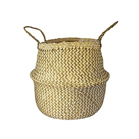 Seagrass Chevron White Lined Basket Small H25Cm D30Cm 3 Seagrass Chevron White Lined Basket Small H25Cm D30Cm