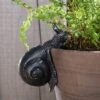 Antique Bronze Coloured Snail Pot Buddy - Pot Hanger -Plants Sale SNAIL20 20BROWN20POT20220 20PB000820CROPPED