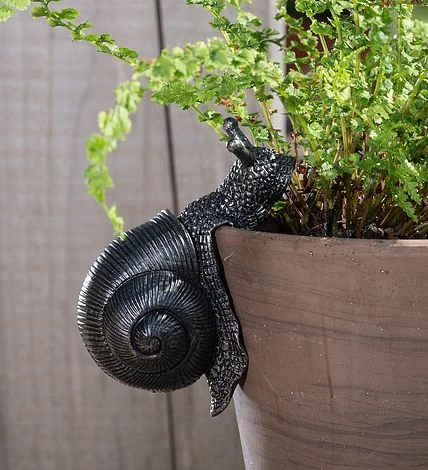 Antique Bronze Coloured Snail Pot Buddy - Pot Hanger 3 Antique Bronze Coloured Snail Pot Buddy - Pot Hanger