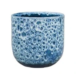 Sapphire Reactive Glaze Planter H25Cm D25Cm