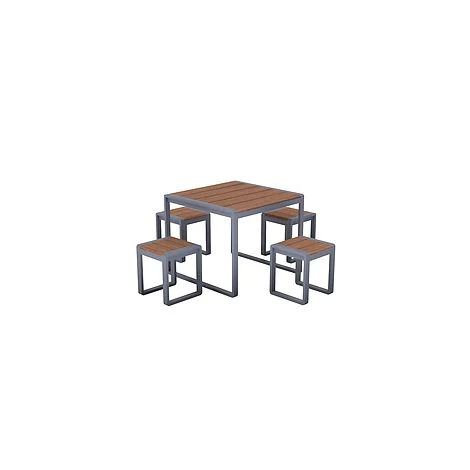 Spitalfields Square Acacia Wood 5 Piece Furniture Set 3 Spitalfields Square Acacia Wood 5 Piece Furniture Set
