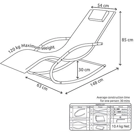 Idooka Mesh Rocking Sun Lounger 5 Idooka Mesh Rocking Sun Lounger - Image 3