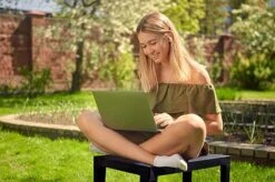 Idooka Faux Wood Garden Coffee Table - Waterproof Patio Side Table For Outdoor Use -Plants Sale Sitting.v2