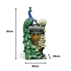 Peacock LED Garden Water Feature -Plants Sale Size charts7