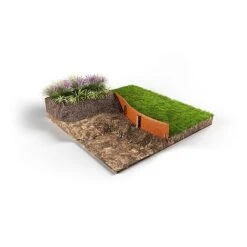 Straightcurve Flex - Raised Garden Bed 240mm Set Of 2 Weathering Steel 11 Straightcurve Flex - Raised Garden Bed 240mm Set Of 2 Weathering Steel -Plants Sale Straightcurve Flex Raised Garden Bed 240mm Flexline Installed Cross Section 1