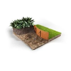 Straightcurve Flex - Raised Garden Bed 560mm Bundle Of 6 Weathering Steel -Plants Sale Straightcurve Flex Raised Garden Bed 560mm Flexline Installed Cross Section 1