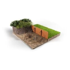 Straightcurve Rigid - Raised Garden Bed 400mm Set Of 2 Weathering Steel -Plants Sale Straightcurve Rigid Raised Garden Bed 400mm Rigidline Installed Cross Section 1