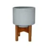 Vigo Concrete Grey Planter With Stand 24cm -Plants Sale VCGPS24