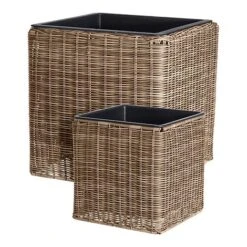 Idooka Black Round Trio Of Plant Pots -Plants Sale VN8000 PLANT POTS.NATURAL.Main