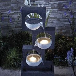 Serenity Modern Granite-Effect Cascading Bowls Water Feature 10 Serenity Modern Granite-Effect Cascading Bowls Water Feature -Plants Sale WEBG38812