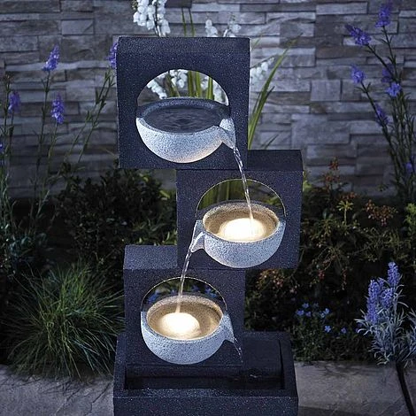 Serenity Modern Granite-Effect Cascading Bowls Water Feature 5 Serenity Modern Granite-Effect Cascading Bowls Water Feature - Image 3