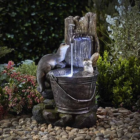 Serenity Playing Otters Water Bucket Water Feature 4 Serenity Playing Otters Water Bucket Water Feature - Image 2