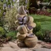 Serenity Cascading Tipping Pots Stone Wall Water Feature -Plants Sale WEBG39453