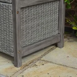 Rowlinson Alderley Rattan Storage Bench 2 Seat Grey -Plants Sale WICKBENCH Alderley20storage20bench 10