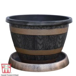 Wooden Barrel Effect Tower Pot -Plants Sale WOOD KB0330 D