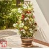 Wooden Barrel Effect Tower Pot