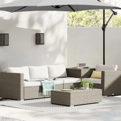 Idooka 300cm Grey Cantilever Garden Parasol - Patio Umbrella & Sun Shade 25 Idooka 300cm Grey Cantilever Garden Parasol - Patio Umbrella & Sun Shade -Plants Sale Walled20Patio1