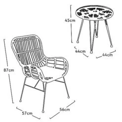 Idooka Rattan Bistro Set -Plants Sale X67000030.Silhouette