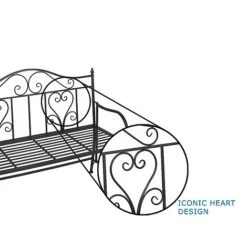 Idooka Folding Metal Bench With Heart Design -Plants Sale X77000110.Design