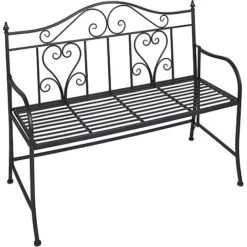 Idooka Folding Metal Bench With Heart Design -Plants Sale X77000110.Main