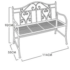 Idooka Folding Metal Bench With Heart Design -Plants Sale X77000110.Silhouette