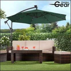 Solar LED Cantilever Parasol -Plants Sale g0588 10