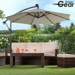 Solar LED Cantilever Parasol -Plants Sale g0588 15