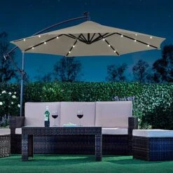 Solar LED Cantilever Parasol -Plants Sale g0588 16