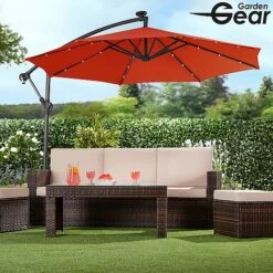 Solar LED Cantilever Parasol -Plants Sale g0588 19