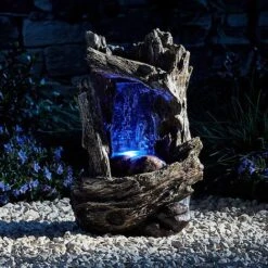 Serenity Table-top Tree Trunk Waterfall Water Feature -Plants Sale g3964 3