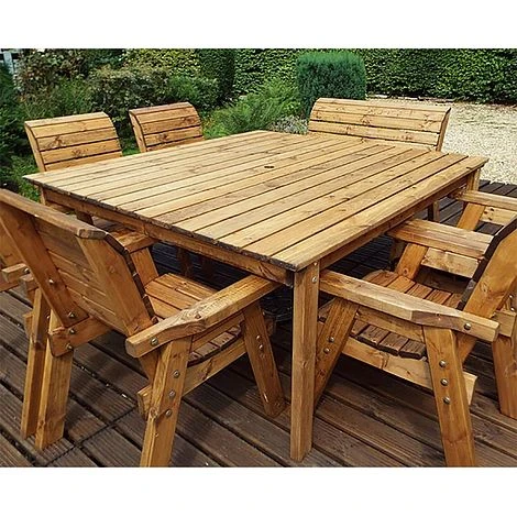 8 Seater Square Table Set With 6 X Chairs And 1 X Bench 5 8 Seater Square Table Set With 6 X Chairs And 1 X Bench - Image 3