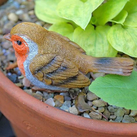 3 Pot Topping Robin Bird Garden Ornaments 4 3 Pot Topping Robin Bird Garden Ornaments - Image 2