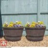 Wooden Barrel Effect Planter – Large -Plants Sale wood lar2